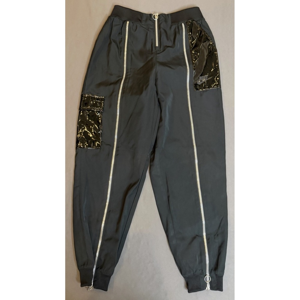 Nike Icon Clash Joggers Womens XS Black Leg Zip Woven Pants Sportswear DM1725